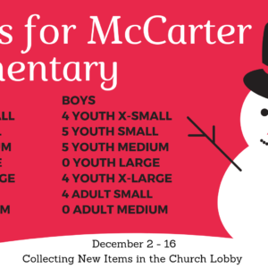 Missions Opportunity: Coats for McCarter